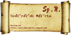 Szórádi Márta névjegykártya